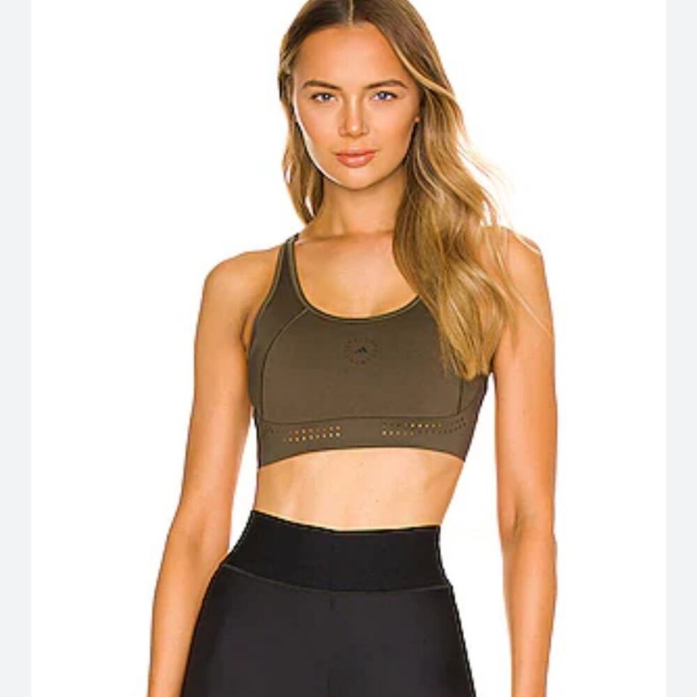 ADIDAS BY STELLA MCCARTNEY truepur Sports Bra in Dark Khaki army green sz 80B